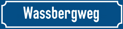 Straßenschild Wassbergweg