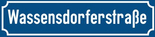 Straßenschild Wassensdorferstraße