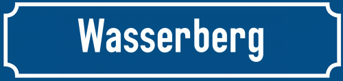Straßenschild Wasserberg