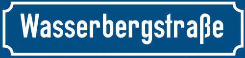 Straßenschild Wasserbergstraße