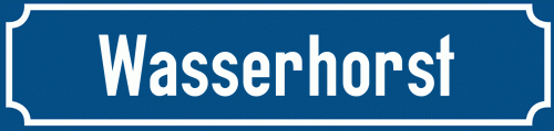 Straßenschild Wasserhorst