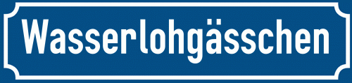 Straßenschild Wasserlohgässchen zum kostenlosen Download