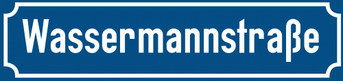 Straßenschild Wassermannstraße zum kostenlosen Download