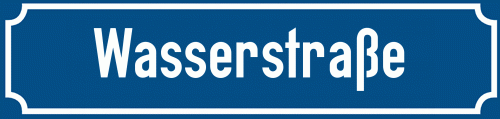 Straßenschild Wasserstraße zum kostenlosen Download