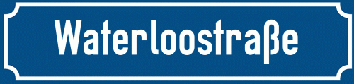 Straßenschild Waterloostraße zum kostenlosen Download