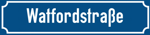 Straßenschild Watfordstraße