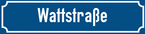Straßenschild Wattstraße