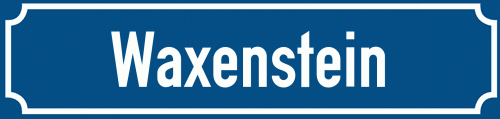 Straßenschild Waxenstein