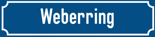 Straßenschild Weberring