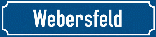 Straßenschild Webersfeld
