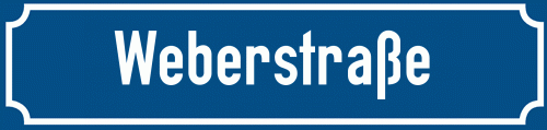 Straßenschild Weberstraße zum kostenlosen Download