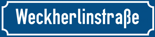 Straßenschild Weckherlinstraße zum kostenlosen Download