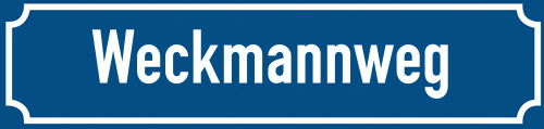 Straßenschild Weckmannweg