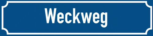 Straßenschild Weckweg