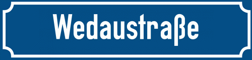 Straßenschild Wedaustraße
