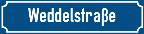 Straßenschild Weddelstraße zum kostenlosen Download