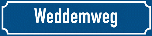 Straßenschild Weddemweg