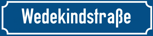 Straßenschild Wedekindstraße zum kostenlosen Download