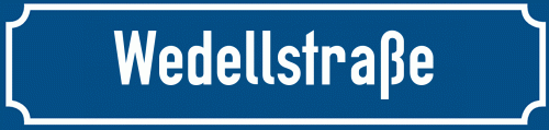 Straßenschild Wedellstraße