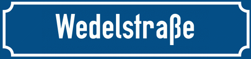 Straßenschild Wedelstraße