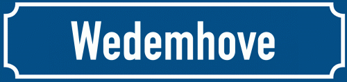 Straßenschild Wedemhove