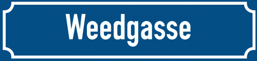 Straßenschild Weedgasse