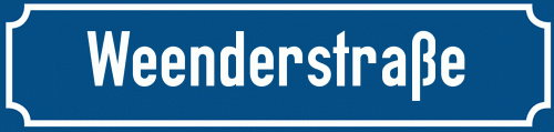 Straßenschild Weenderstraße zum kostenlosen Download