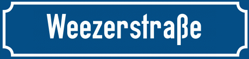 Straßenschild Weezerstraße