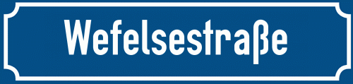 Straßenschild Wefelsestraße zum kostenlosen Download
