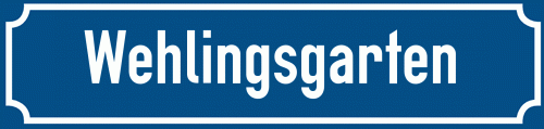 Straßenschild Wehlingsgarten