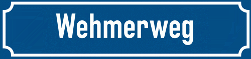 Straßenschild Wehmerweg