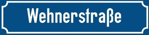 Straßenschild Wehnerstraße zum kostenlosen Download