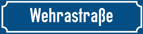 Straßenschild Wehrastraße