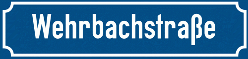 Straßenschild Wehrbachstraße zum kostenlosen Download