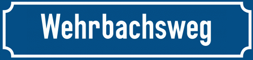 Straßenschild Wehrbachsweg