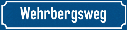 Straßenschild Wehrbergsweg