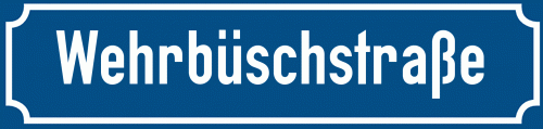Straßenschild Wehrbüschstraße zum kostenlosen Download