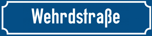 Straßenschild Wehrdstraße