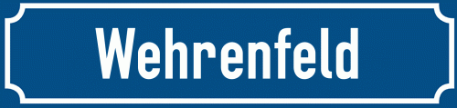 Straßenschild Wehrenfeld