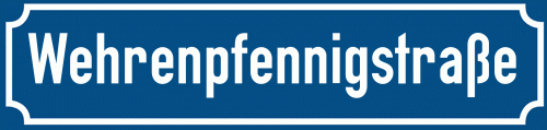 Straßenschild Wehrenpfennigstraße