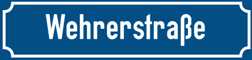 Straßenschild Wehrerstraße