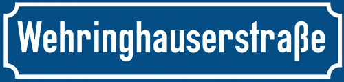 Straßenschild Wehringhauserstraße zum kostenlosen Download