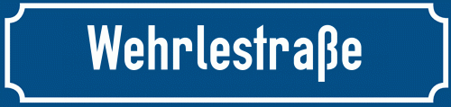 Straßenschild Wehrlestraße