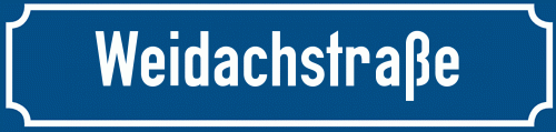 Straßenschild Weidachstraße zum kostenlosen Download