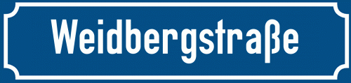 Straßenschild Weidbergstraße