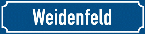 Straßenschild Weidenfeld