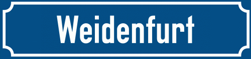 Straßenschild Weidenfurt