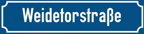 Straßenschild Weidetorstraße