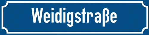 Straßenschild Weidigstraße zum kostenlosen Download