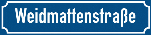 Straßenschild Weidmattenstraße zum kostenlosen Download